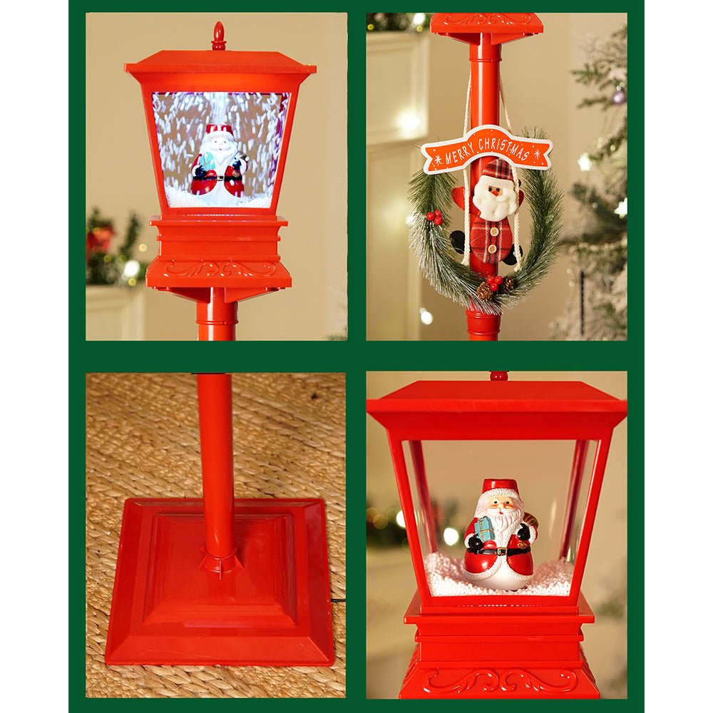 Little Surprise Box 4.8 feet Santa with Gift Box Snowfall Lamp Post Christmas Decor - Christmas Decor