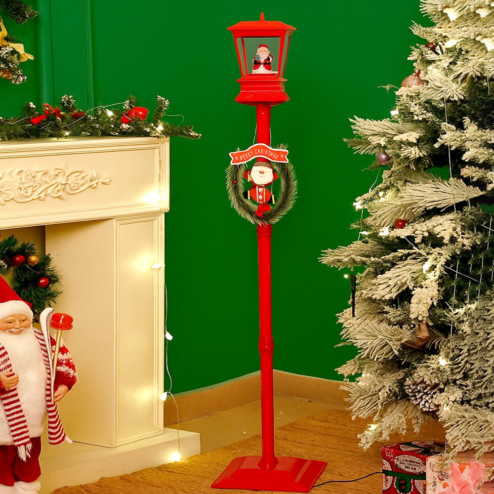Little Surprise Box 4.8 feet Santa with Gift Box Snowfall Lamp Post Christmas Decor - Christmas Decor