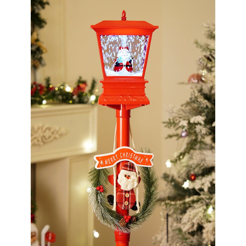 Little Surprise Box 4.8 feet Santa with Gift Box Snowfall Lamp Post Christmas Decor - Christmas Decor
