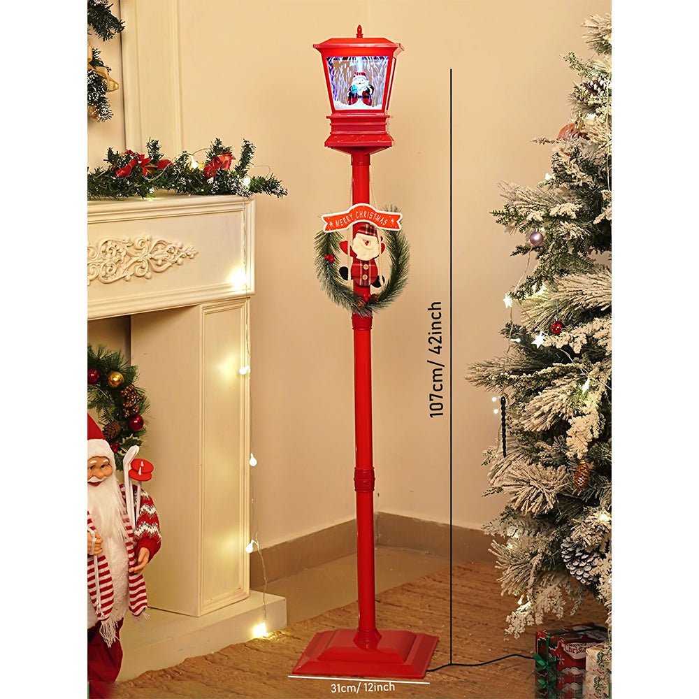 Little Surprise Box 4.8 feet Santa with Gift Box Snowfall Lamp Post Christmas Decor - Christmas Decor