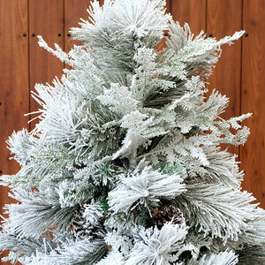 Little Surprise Box 4.9 feet Flat Long Snowy Leaves Xmas Tree - Christmas Tree