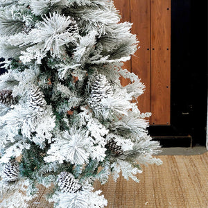 Little Surprise Box 4.9 feet Flat Long Snowy Leaves Xmas Tree - Christmas Tree