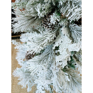 Little Surprise Box 4.9 feet Flat Long Snowy Leaves Xmas Tree - Christmas Tree