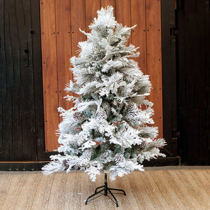 Little Surprise Box 4.9 feet Flat Long Snowy Leaves Xmas Tree - Christmas Tree