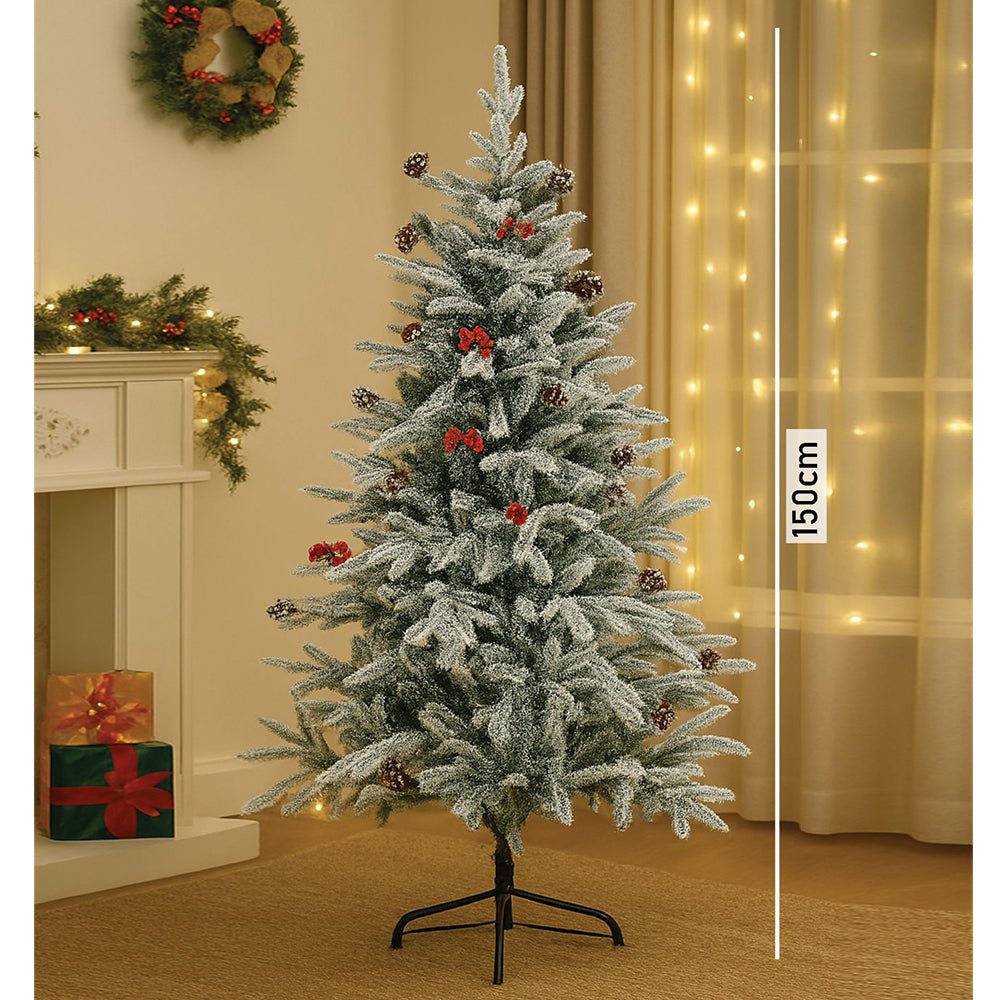 Little Surprise Box 4.9 feet Snow Cherry Long Flat Leaf, Dense Christmas Tree - Christmas Tree