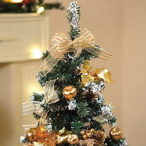 Little Surprise Box 4feet Golden Balls and Gold cherries Bushy christmas Tree readily decorated with ornaments and fillers - Christmas Tree