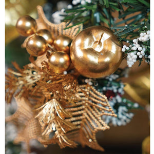 Little Surprise Box 4feet Golden Balls and Gold cherries Bushy christmas Tree readily decorated with ornaments and fillers - Christmas Tree