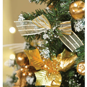 Little Surprise Box 4feet Golden Balls and Gold cherries Bushy christmas Tree readily decorated with ornaments and fillers - Christmas Tree
