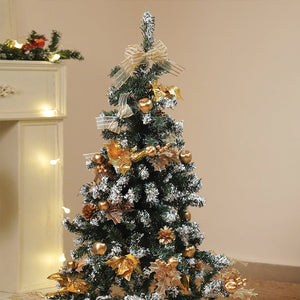 Little Surprise Box 4feet Golden Balls and Gold cherries Bushy christmas Tree readily decorated with ornaments and fillers - Christmas Tree
