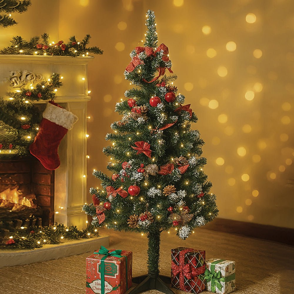 Little Surprise Box 4feet Red Apples and cherries Bushy christmas Tree - Christmas Tree