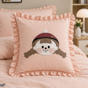 Little Surprise Box 4Pcs Little Girl 3D Embroidered Kids Bedding Set - Crib & Mattress Accessories