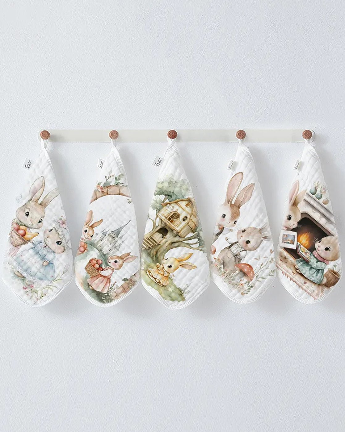 Little Surprise Box, 5 pcs woodland theme pure Muslin cotton Napkins set - LSB - NAPKN - WOODLAND