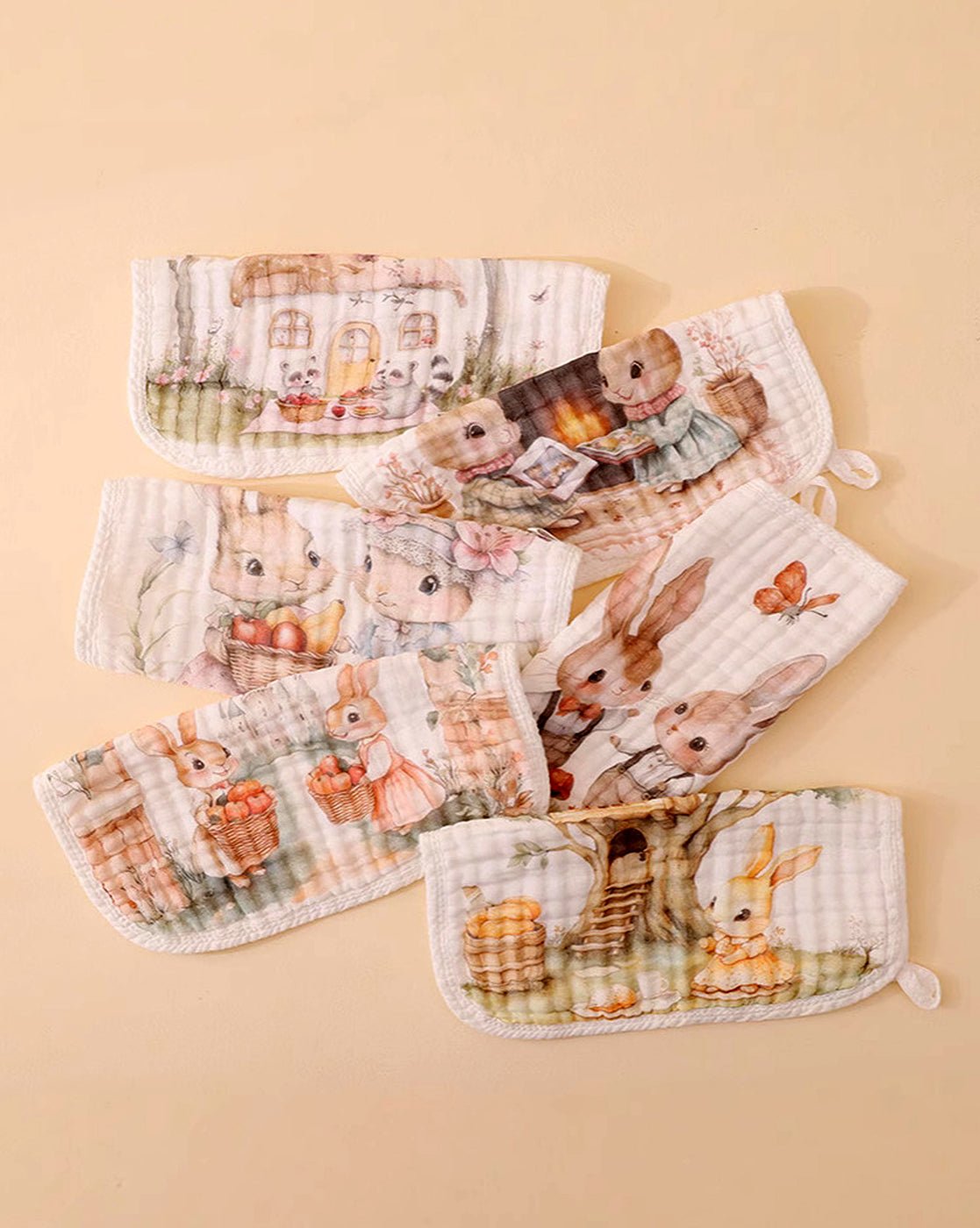 Little Surprise Box, 5 pcs woodland theme pure Muslin cotton Napkins set - LSB - NAPKN - WOODLAND