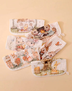 Little Surprise Box, 5 pcs woodland theme pure Muslin cotton Napkins set - LSB - NAPKN - WOODLAND