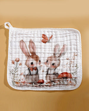 Little Surprise Box, 5 pcs woodland theme pure Muslin cotton Napkins set - LSB - NAPKN - WOODLAND