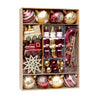 Little Surprise Box 50pcs Deep Maroon Burgundy & Gold Christmas Tree ornaments XMAS Tree decoration set - Christmas Decor