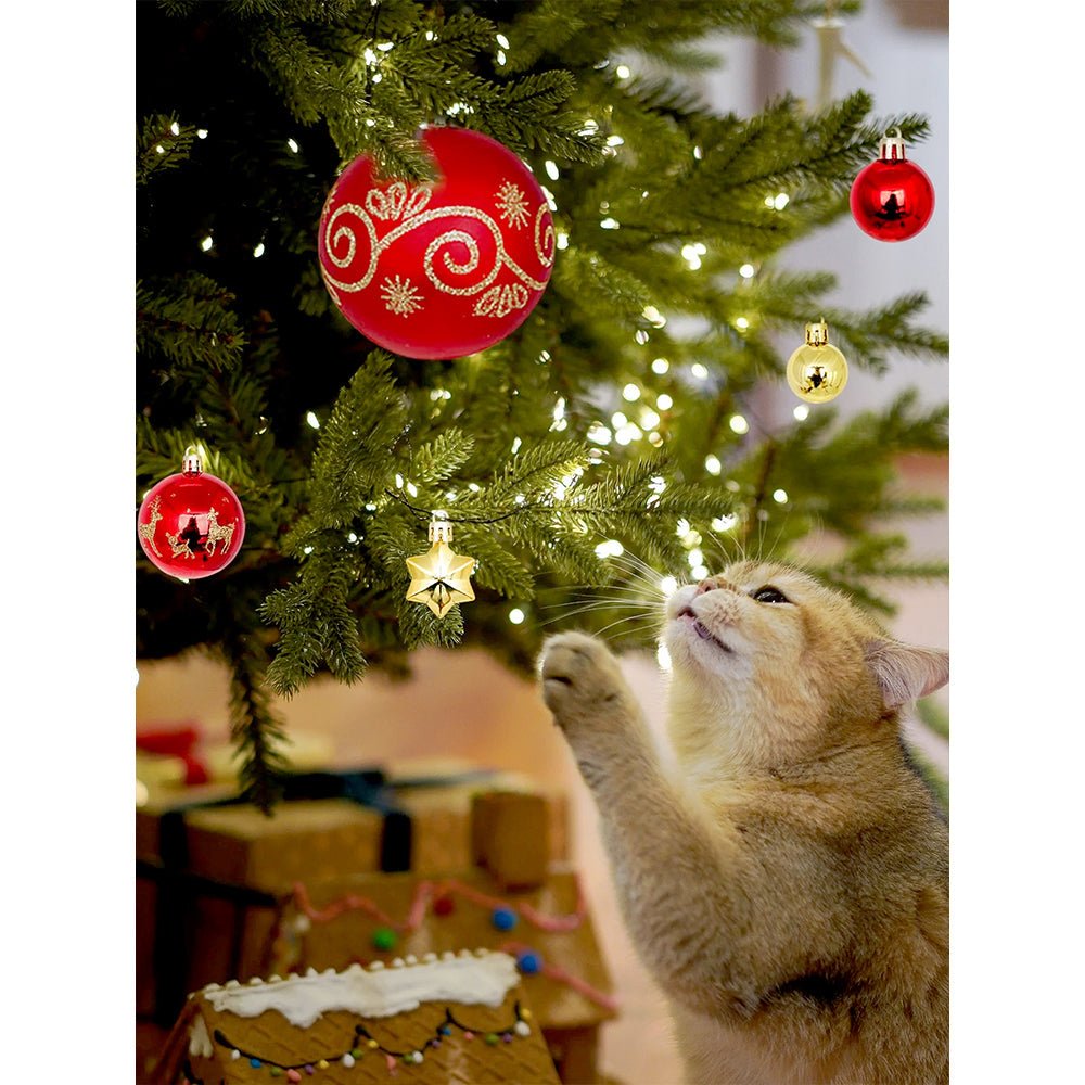 Little Surprise Box 52 pcs Balls, Hearts & Stars, themed assorted Christmas Tree Balls & xmas decoration set - Christmas Decor