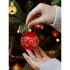Little Surprise Box 52 pcs Balls, Hearts & Stars, themed assorted Christmas Tree Balls & xmas decoration set - Christmas Decor