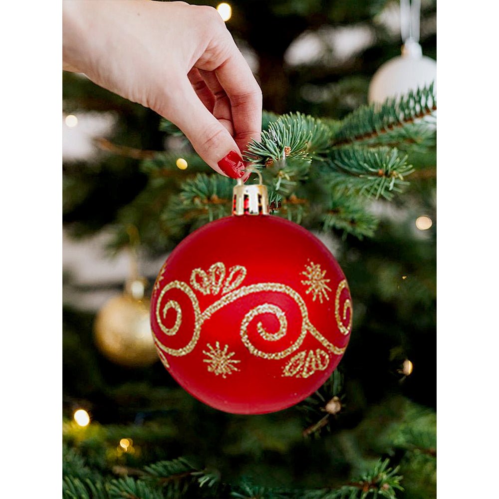 Little Surprise Box 52 pcs Balls, Hearts & Stars, themed assorted Christmas Tree Balls & xmas decoration set - Christmas Decor