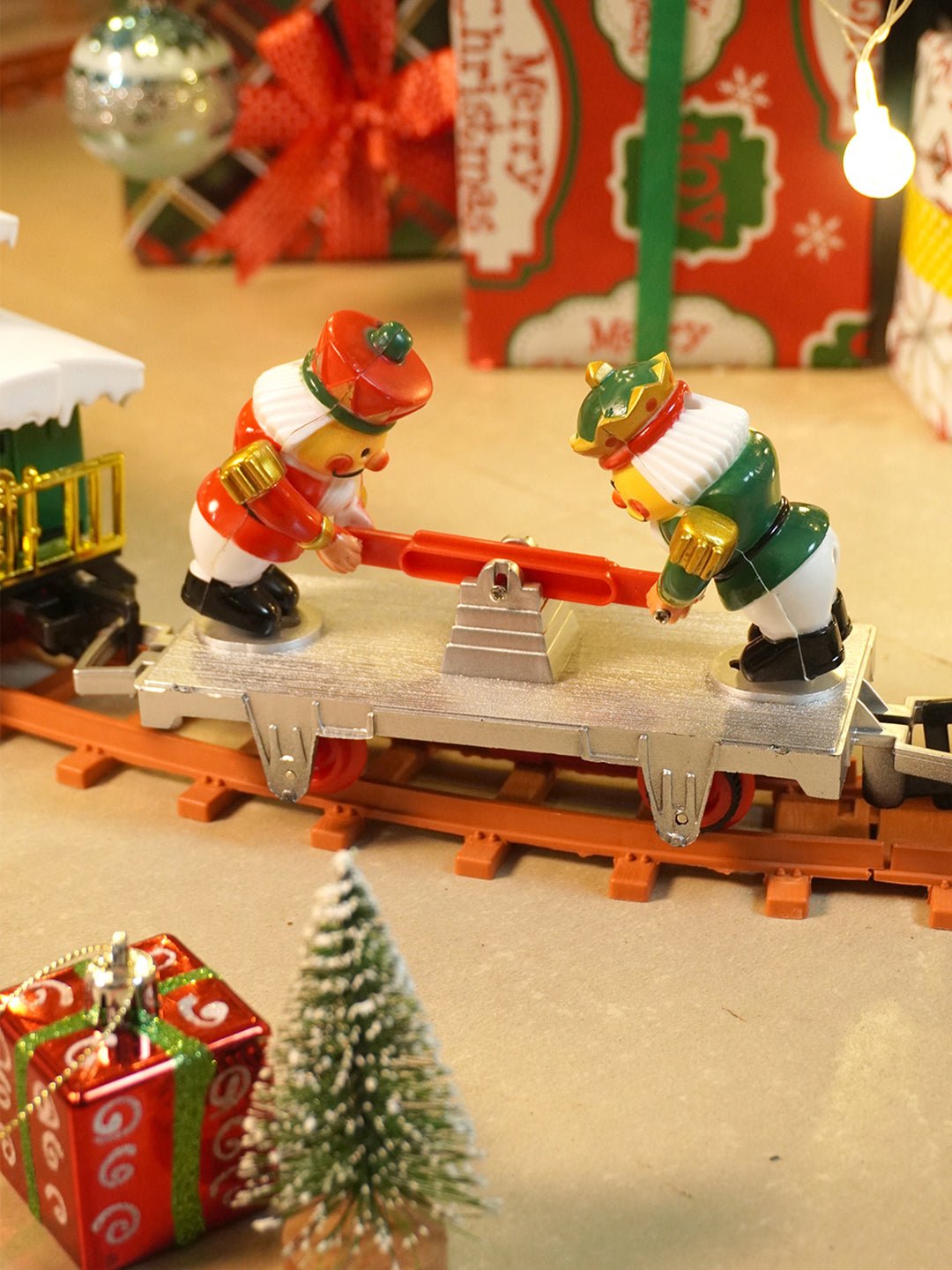 Little Surprise Box, 52pcs Electric Train Track set with Light Christmas Train - Track Set