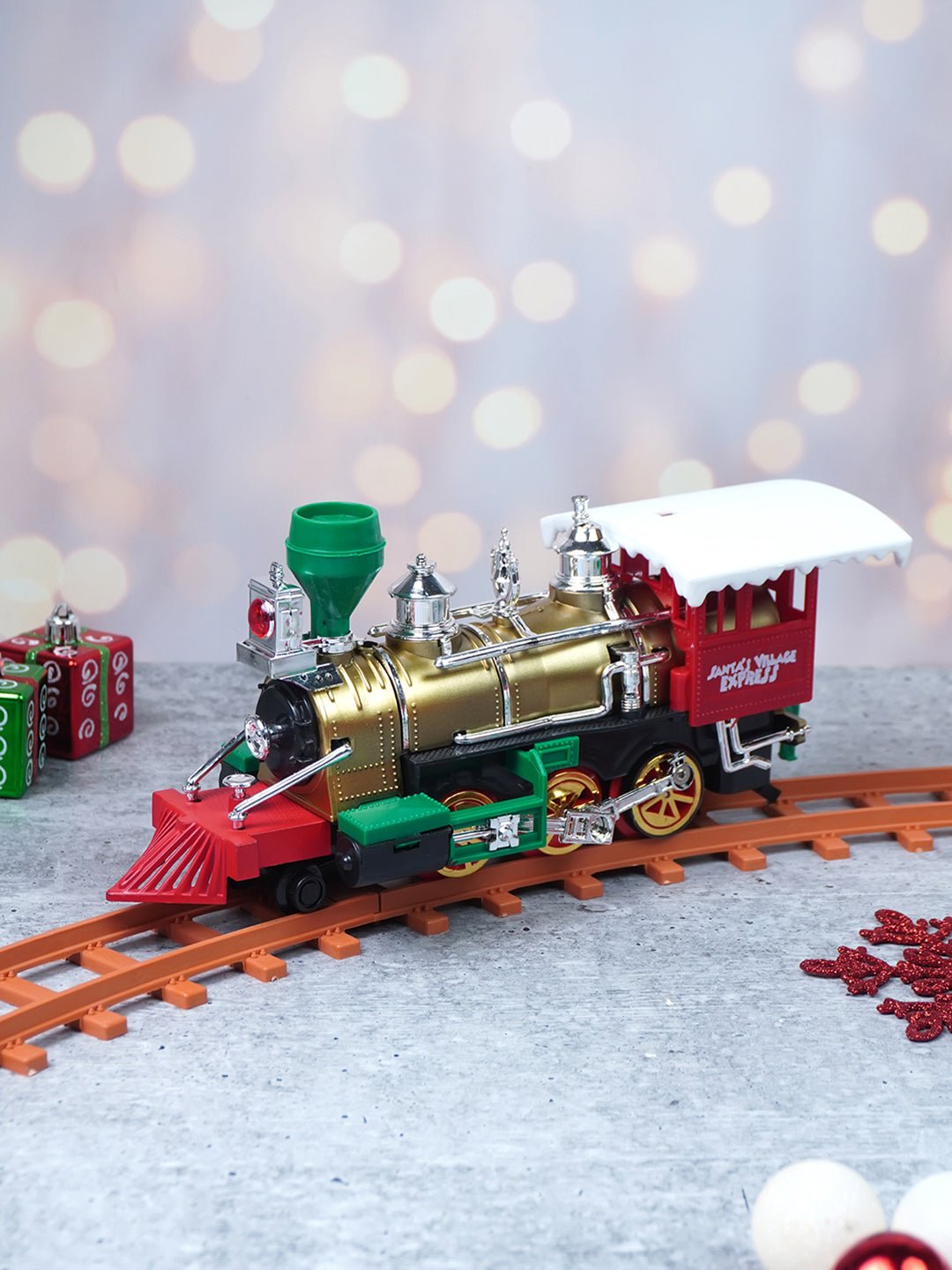 Little Surprise Box, 52pcs Electric Train Track set with Light Christmas Train - Track Set