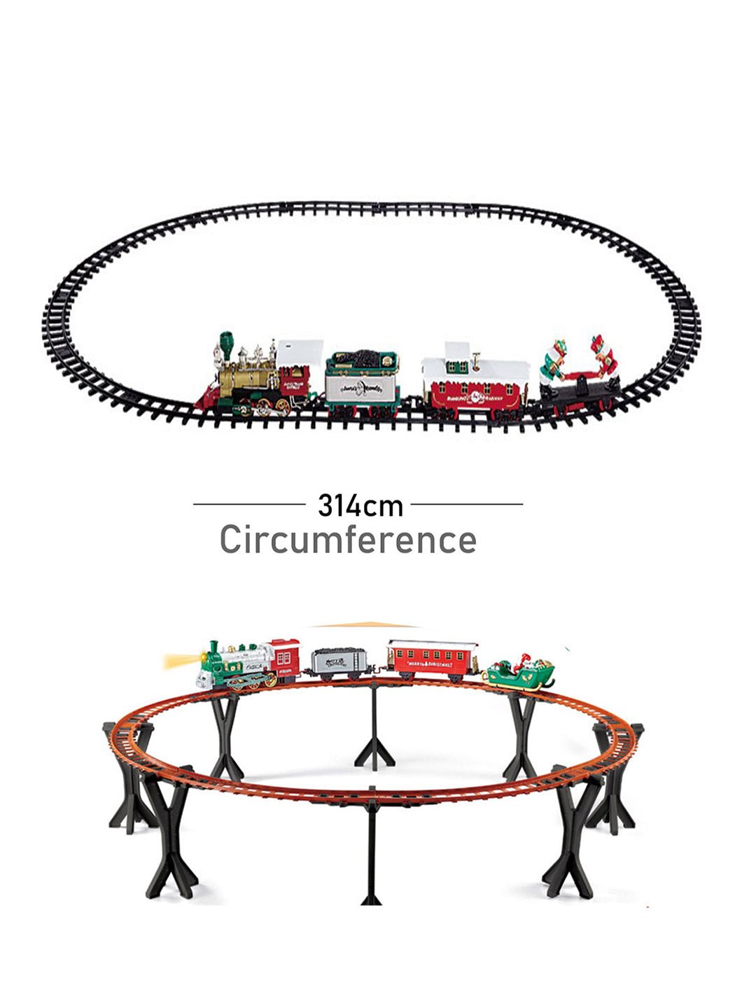 Little Surprise Box, 52pcs Electric Train Track set with Light Christmas Train - Track Set