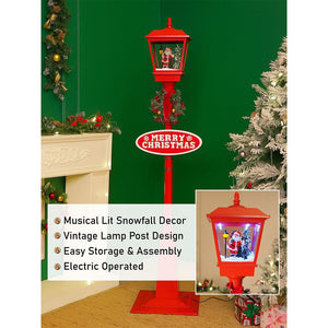 Little Surprise Box 5.8 feet Tall Santa Tree & Lamp, Snowfall Lamp Post Christmas Décor - Christmas Decor