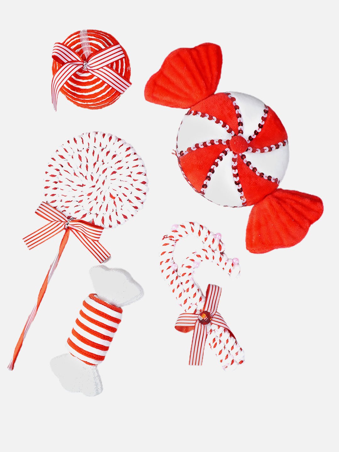 Little Surprise Box 5pcs Red Candyland themed big size Christmas Tree Ornaments - LSB - CMS - 5REDCANDY - TRO