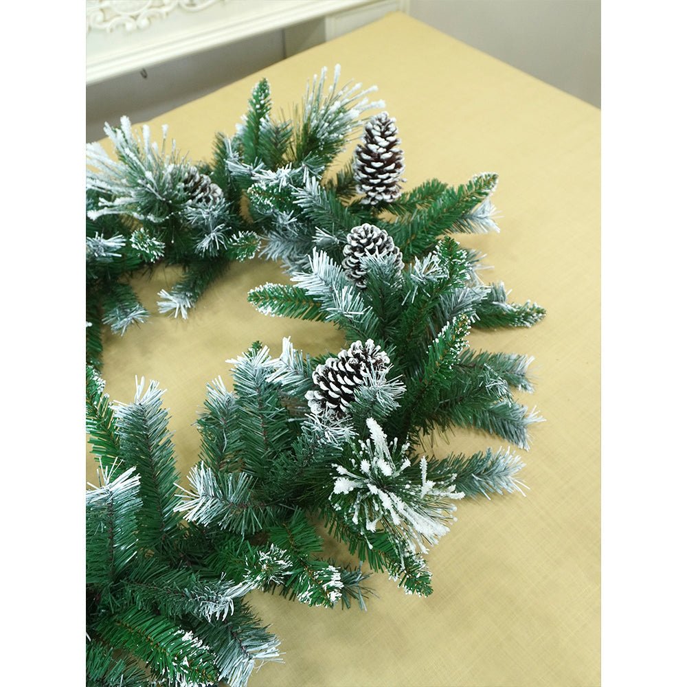 Little Surprise Box 6 feet Snow Dust , Green Xmas Garland Home and Table Décor - Christmas Decor