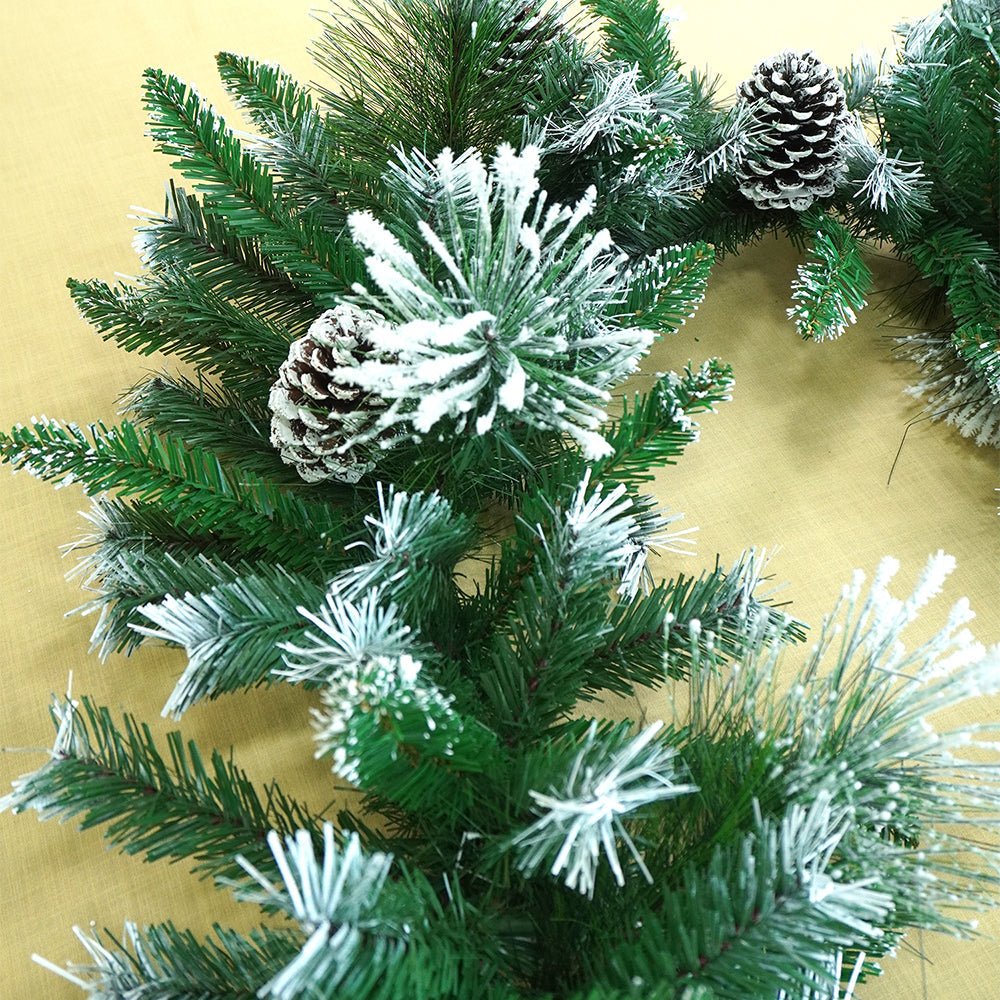 Little Surprise Box 6 feet Snow Dust , Green Xmas Garland Home and Table Décor - Christmas Decor