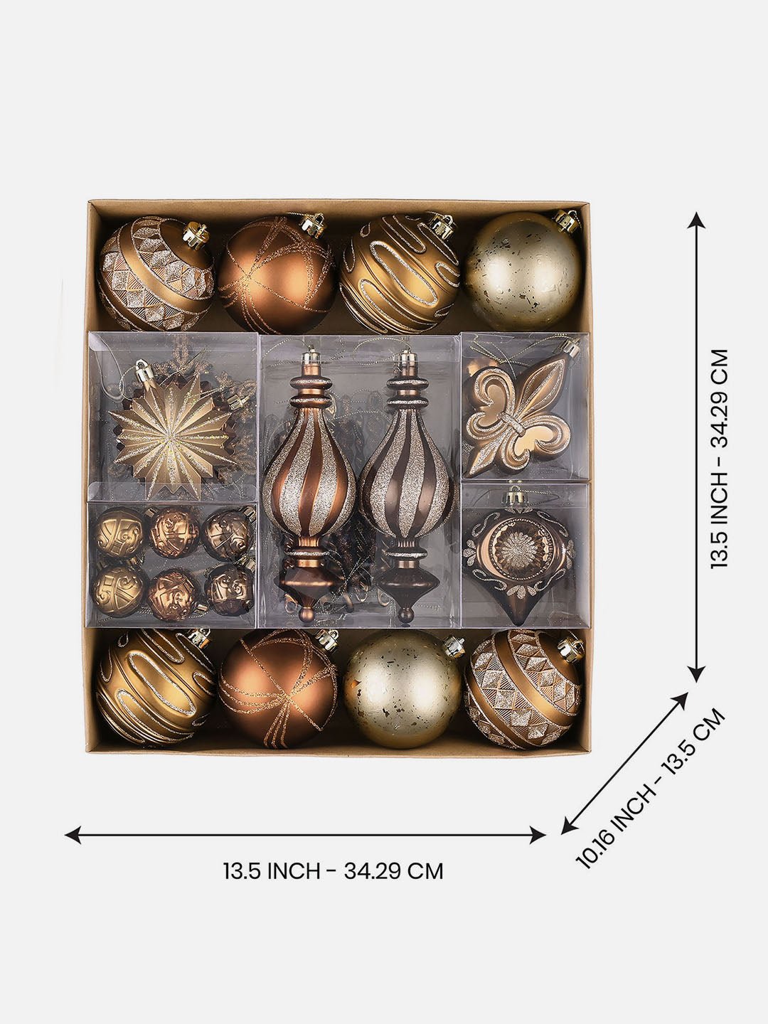 Little Surprise Box 60pcs Classic Christmas Balls tree hanging Xmas Decoration set. - 60BGLCHAND Christmas Decor