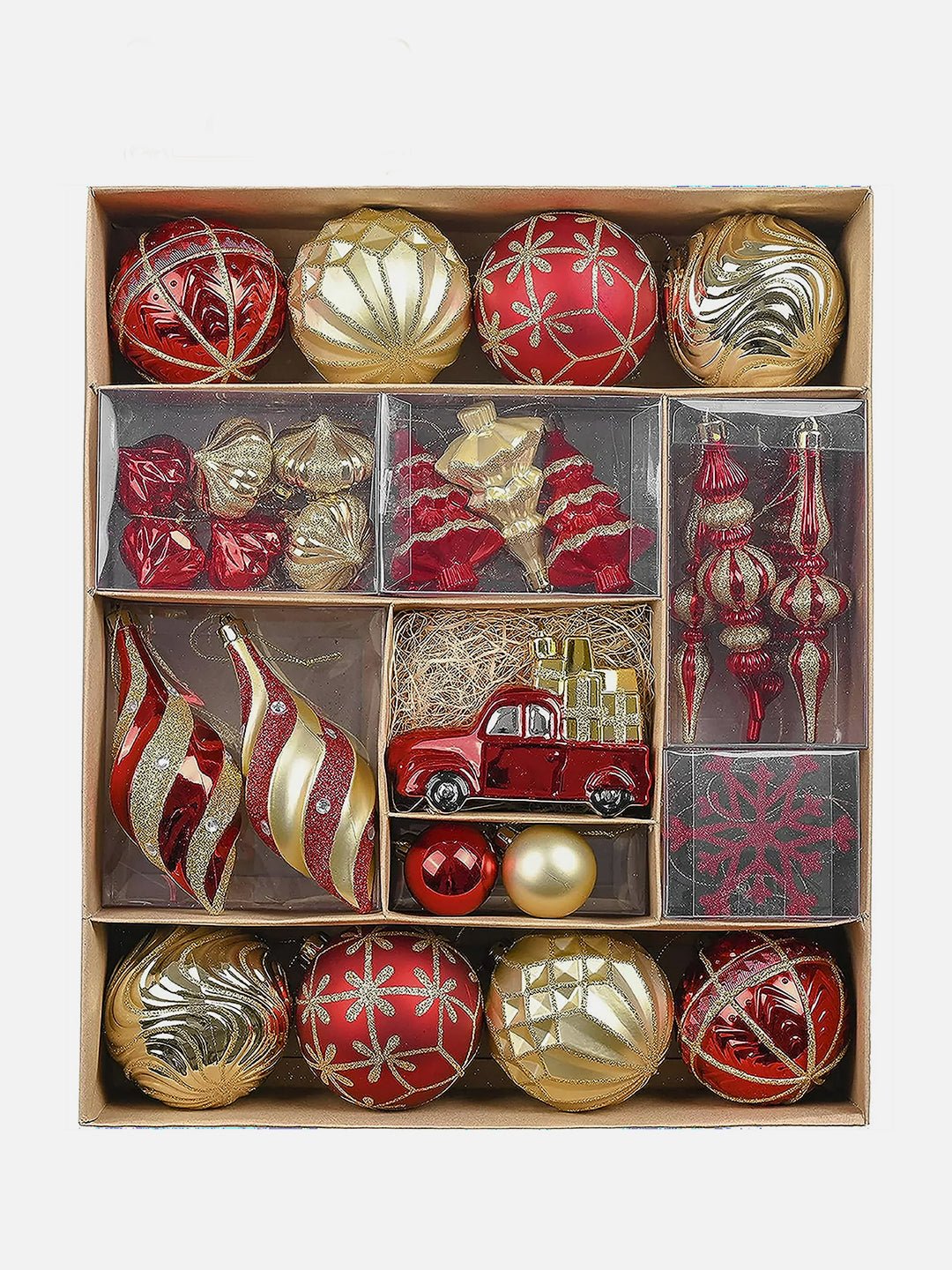 Little Surprise Box 60pcs Classic Christmas Balls tree hanging Xmas Decoration set. - LSB - CMS - 60RGLCAMPA - BALLS