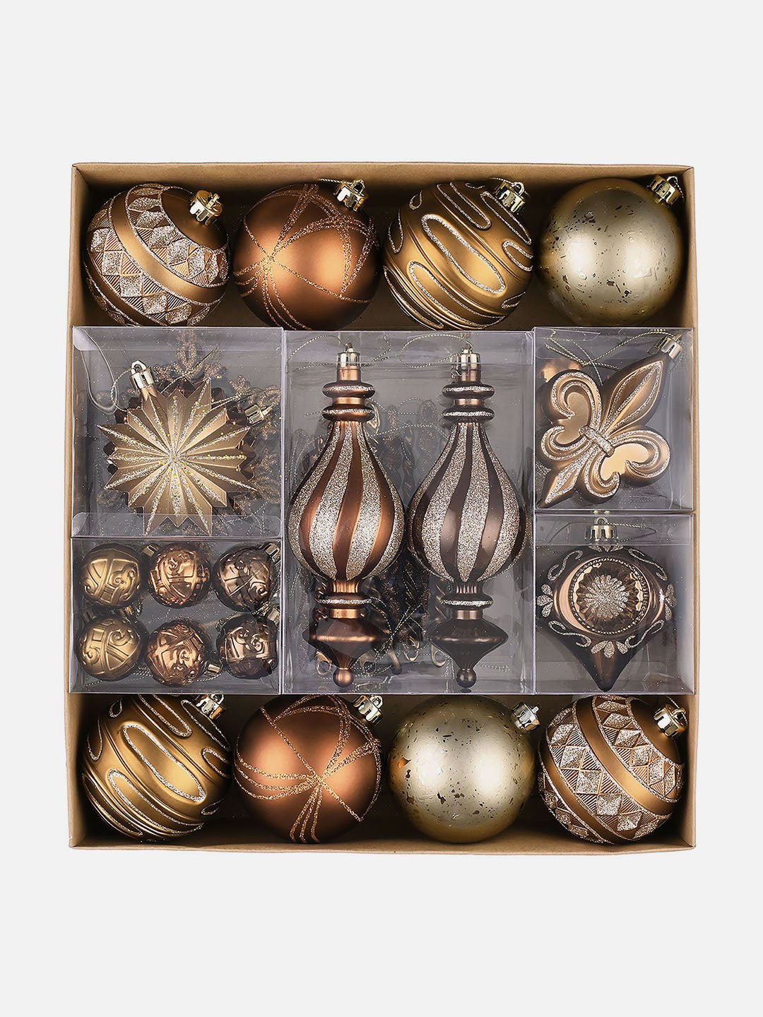 Little Surprise Box 60pcs Classic Christmas Balls tree hanging Xmas Decoration set. - 60BGLCHAND Christmas Decor