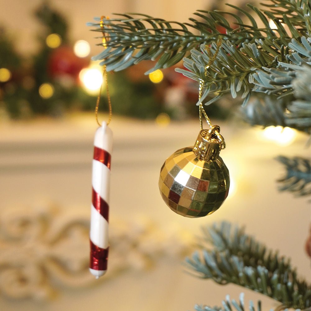 Little Surprise Box 64 pcs Red & Gold Mix themed Christmas Balls tree hanging, XMAS Decoration set. - Christmas Decor