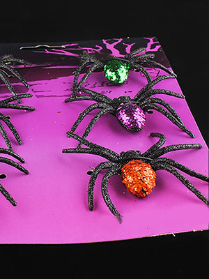 Little Surprise Box 6pcs Pack of Glitter Spider Spooky Halloween theme Table/wall Decor - Halloween