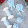 Little Surprise Box 6pcs Trio Pastel Blue Candyland themed Christmas Tree Ornaments - LSB - CMS - 6 - 2BLU - TRO