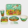 Little Surprise Box 7 pcs Eco friendly Bamboo Fiber Garden/ Picnic/Home Meal set for Kids - LSB - BAM - 7PCSJUNGLE