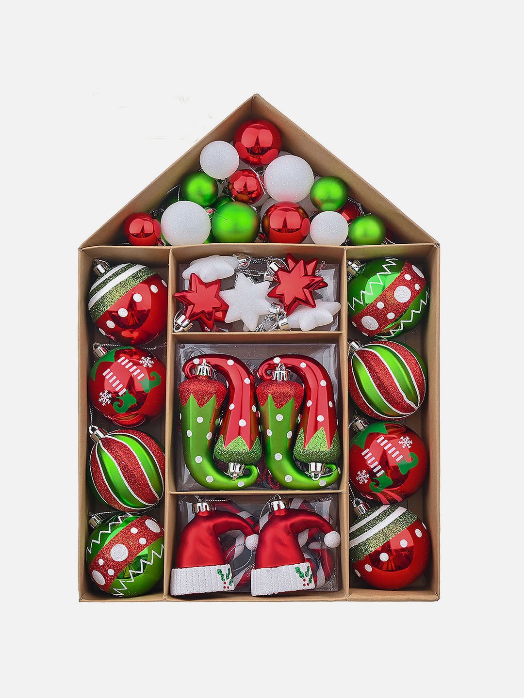 Little Surprise Box 70pcs Christmas Balls tree hanging Xmas Decoration set. - LSB - CMS - 70RGELF - BALLS