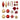 Little Surprise Box 70pcs Red & Gold Poinsetta themed assorted Christmas Tree Balls & xmas decoration set - Christmas Decor