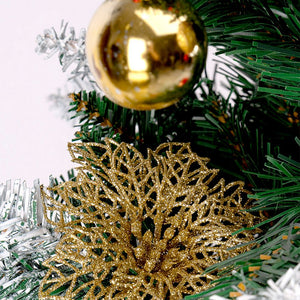 Little Surprise Box 70pcs Red & Gold Poinsetta themed assorted Christmas Tree Balls & xmas decoration set - Christmas Decor