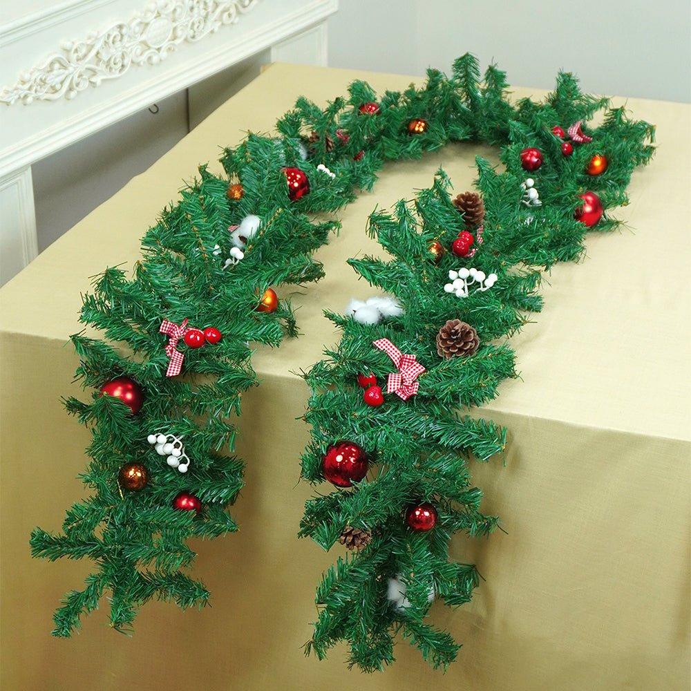 Little Surprise Box 8 feet Bushy Deep Green Christmas Garland - Christmas Decor