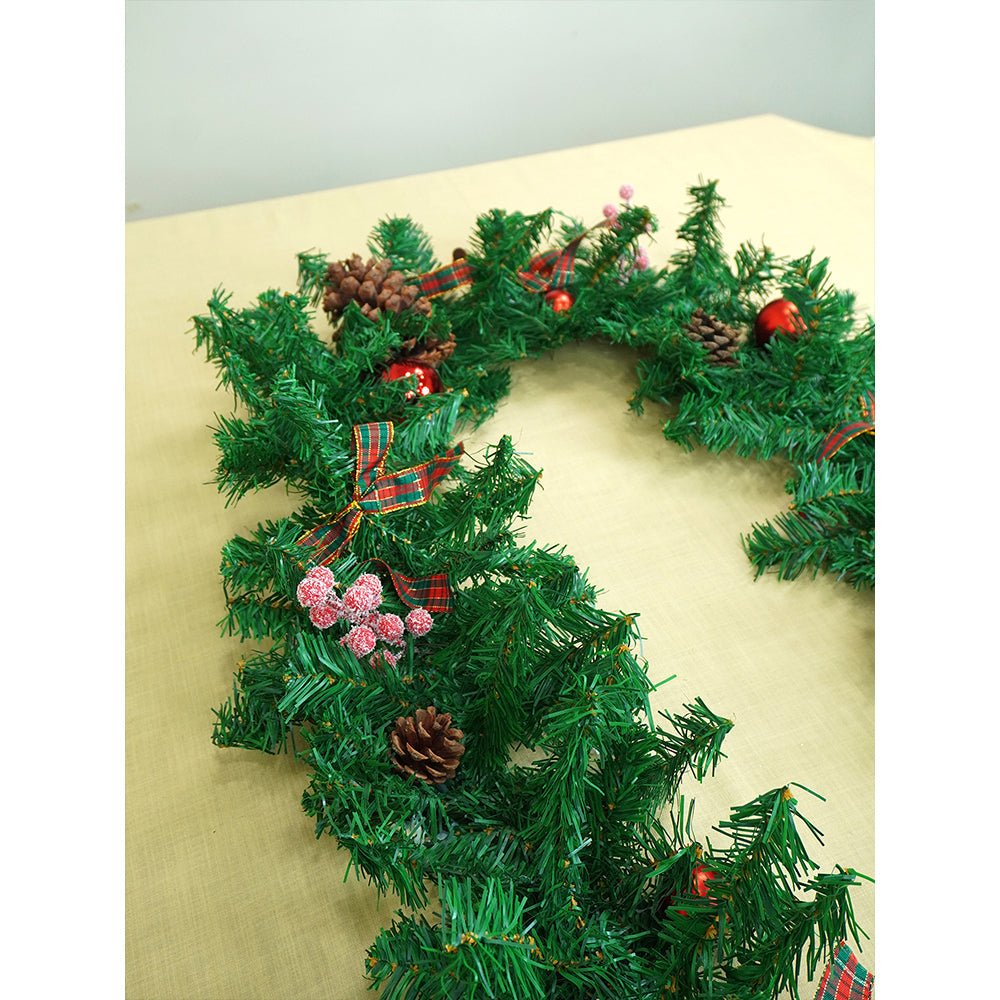 Little Surprise Box 8 feet Bushy Frosty Cherry Deep Green Xmas Garland - Christmas Decor