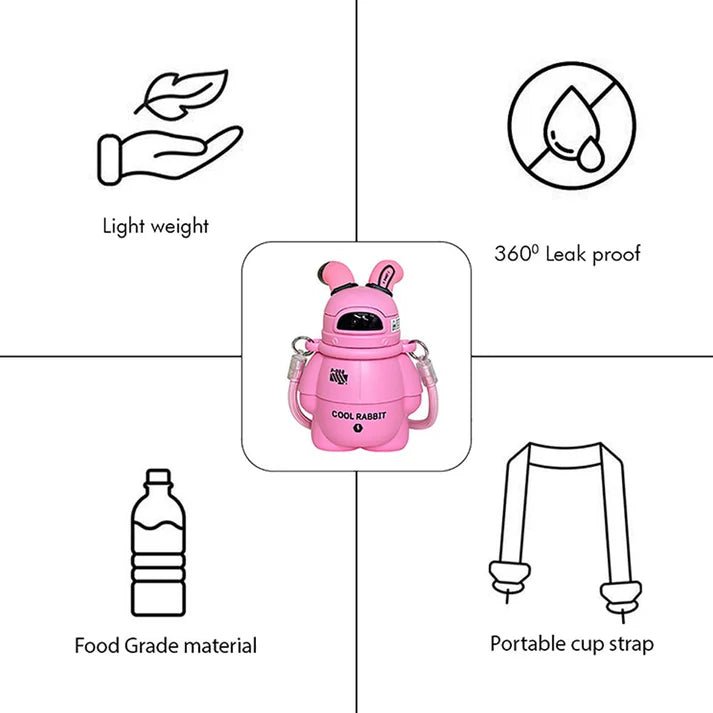 Little Surprise Box Alien Spaceship Stainless Steel Water Bottle For Kids - LSB - WB - PINKALIEN