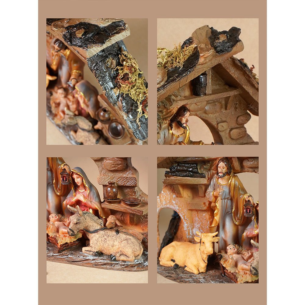 Little Surprise Box Animals with Holy Family christmas crib nativity set christmas décor - Christmas Decor