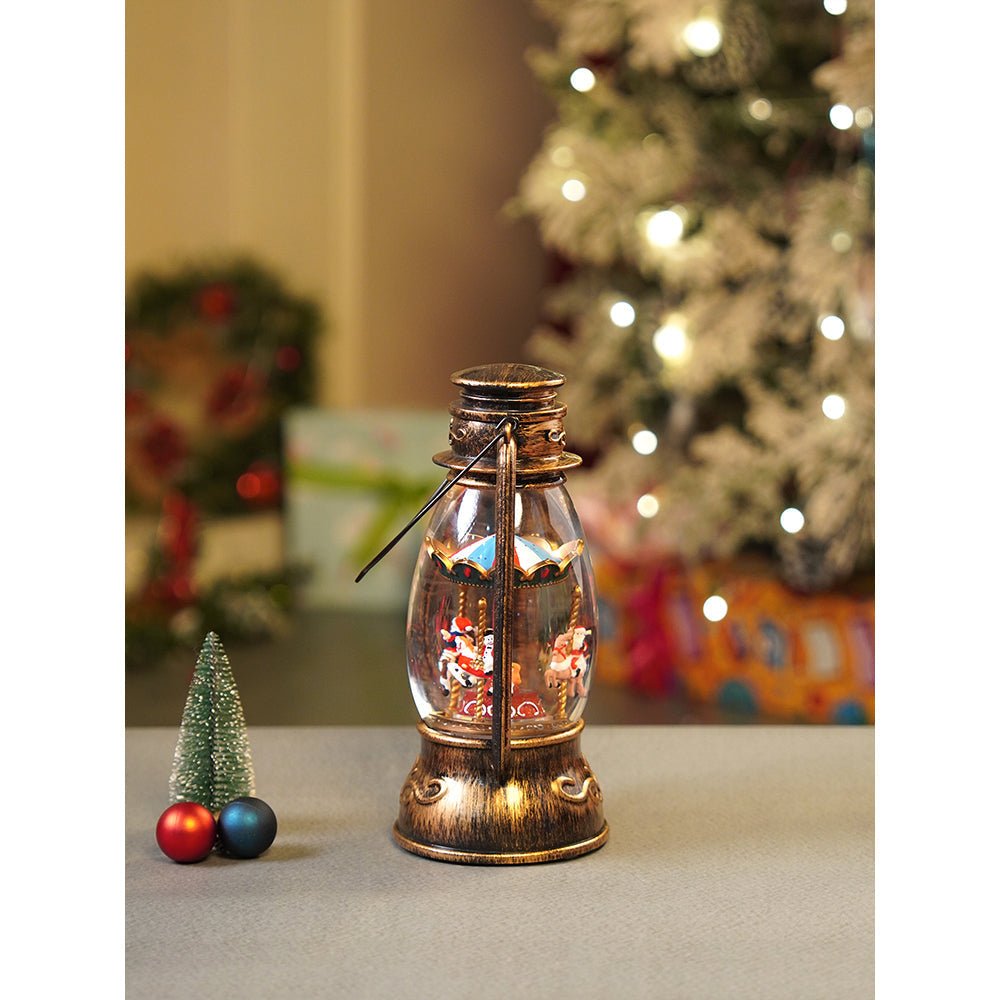 Little Surprise Box Antique Look Lantern Carousel with Musical Glitter Water Light, Christmas Home Décor - Christmas Decor