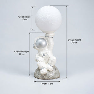 Little Surprise Box, Astronaut Holding Moon, side Bed Table Lamp, Kids Room Decor - Sliver Room Decor