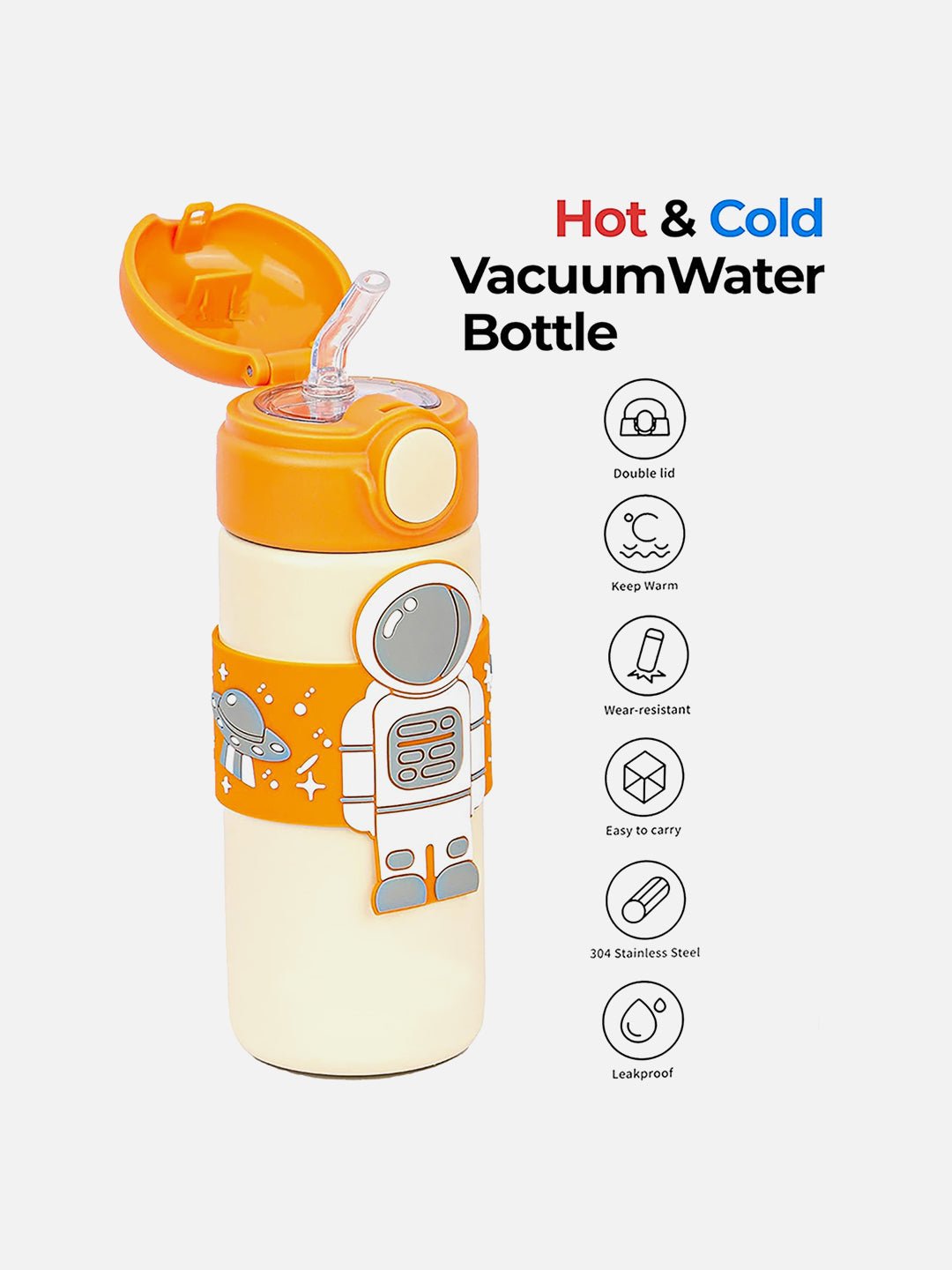 Little Surprise Box Astronaut, Stainless Steel Kids Water Bottle, 500 ml - LSB - WB - Orbandastrnt