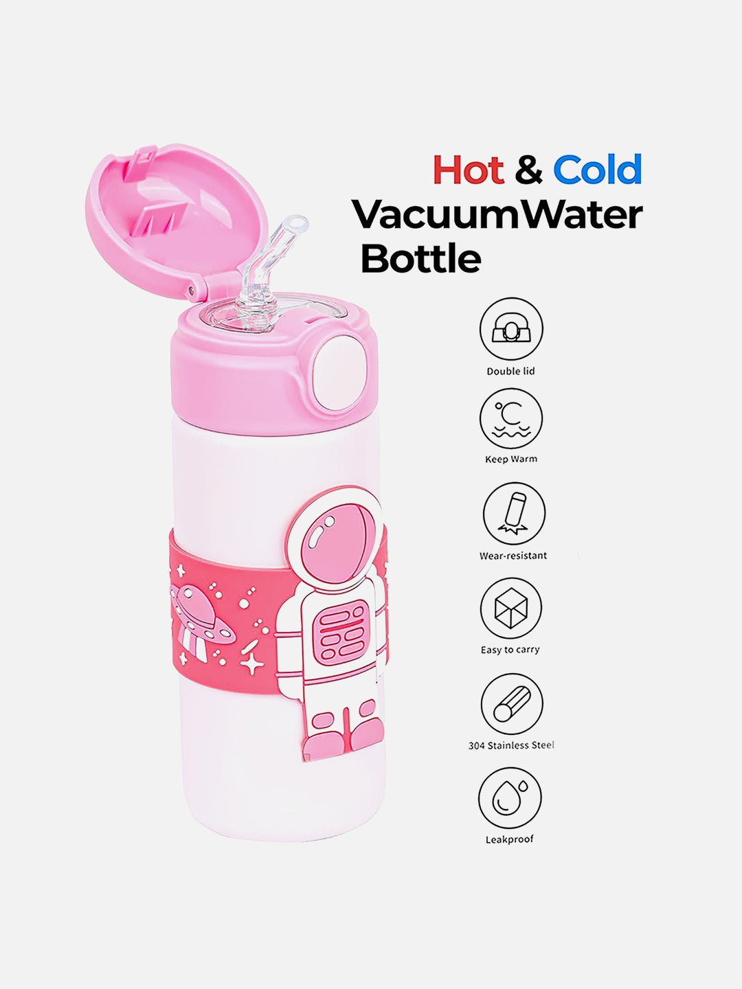 Little Surprise Box Astronaut, Stainless Steel Kids Water Bottle, 500 ml - LSB - WB - Pnkbandastrnt