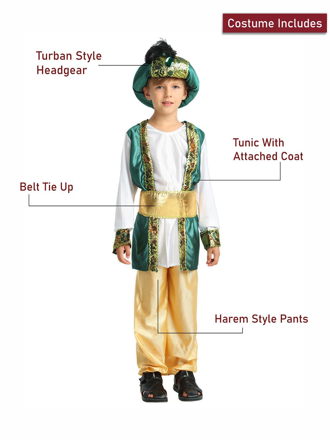 Little Surprise Box, Baby Aladdin, Kids Halloween Costume Fancy Dress Up - LSB - HWC - BABYALADDIN - 7 - 9Y