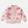 Little Surprise Box Baby Pink Pearl Hearts Warmer cardigan Sweater for Kids - LSB - CARDI - PNKPEARLHEART - 2 - 3Y